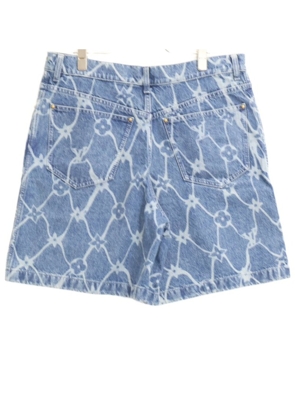 Louis Vuitton Koe Monogram Washed Denim Shorts 30